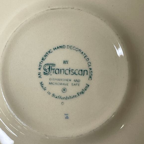 Set of Vintage Franciscan Drinkwear 2 Tea Cups & 2 Saucers Plates USA/England - Picture 15 of 16